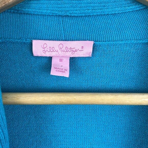 Lily Pulitzer women’s ruffle open front lightweight cashmere blend cardigan - Picture 2 of 7